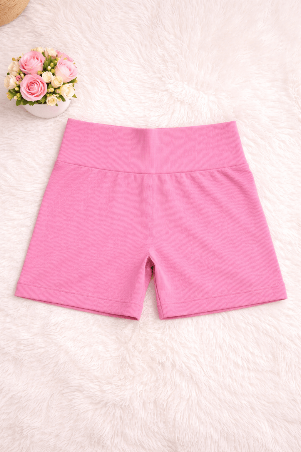 Kit 3 Shorts Femininos Canelados Fitness | Rosa, Azul e Roxo