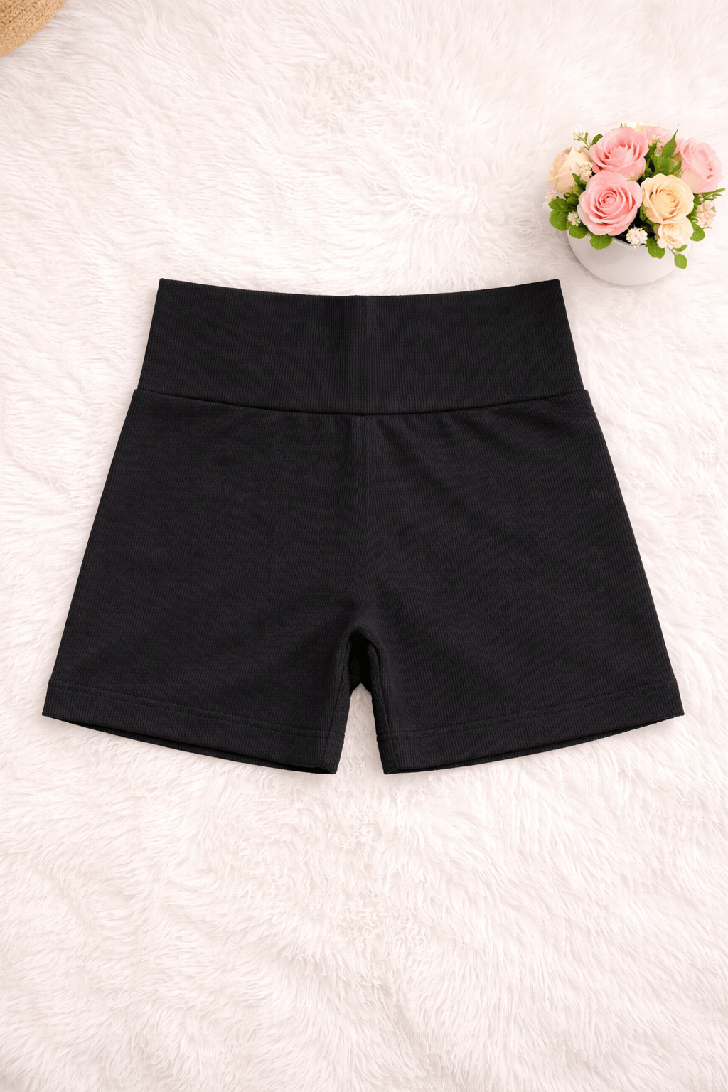 Kit 3 Shorts Femininos Canelados Fitness | Azul, Preto e Vermelho