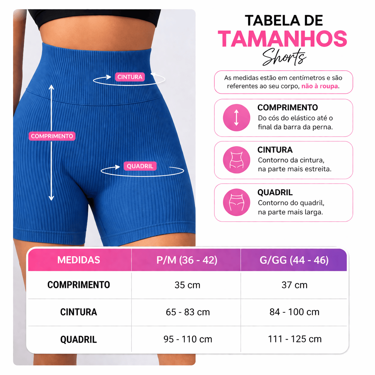 Short Feminino Canelado Fitness | 100% Conforto