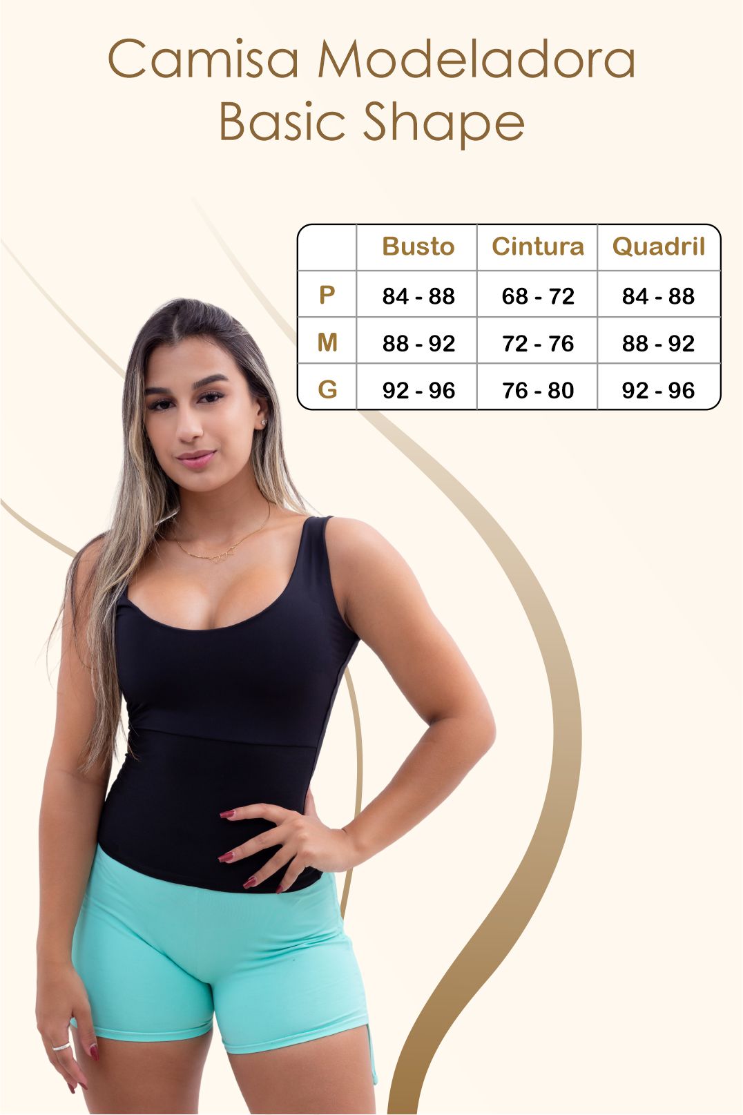 Camiseta Modeladora Basic Shape - Regata