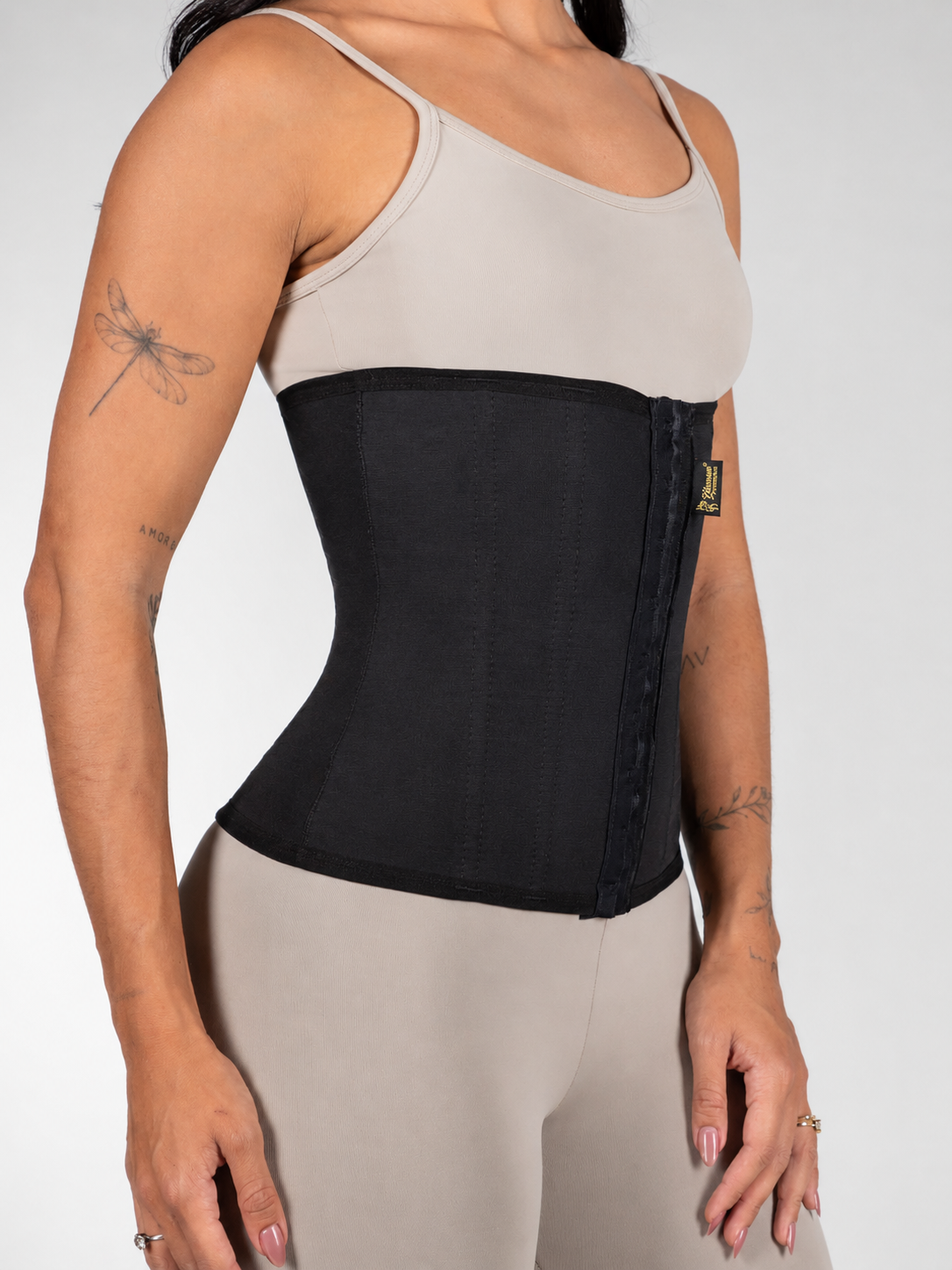 Cinta Abdominal de Colchetes com 8 Barbatanas e Dupla Regulagem