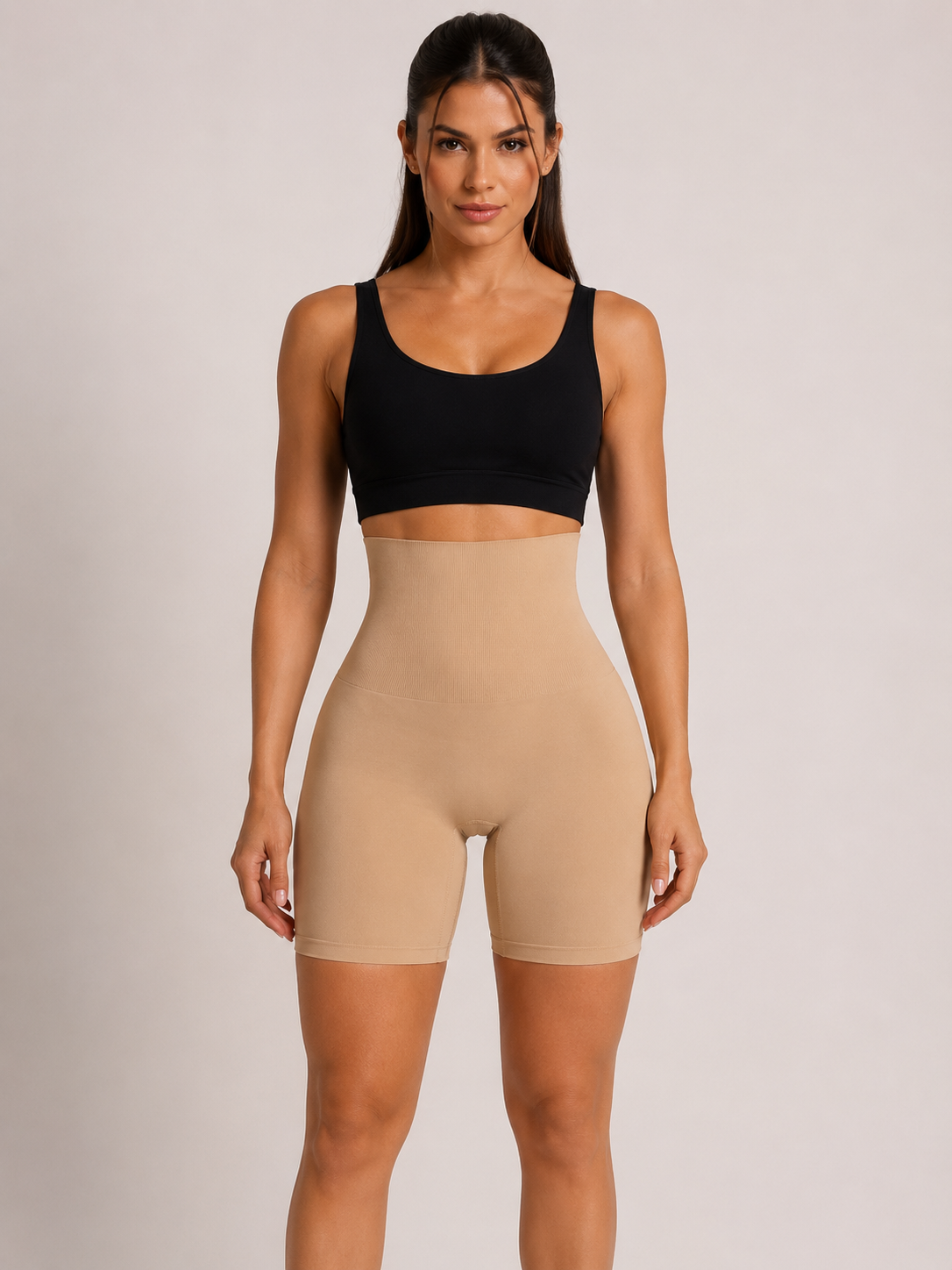 Short Modelador Segunda Pele com Barbatanas e Tecido Duplo