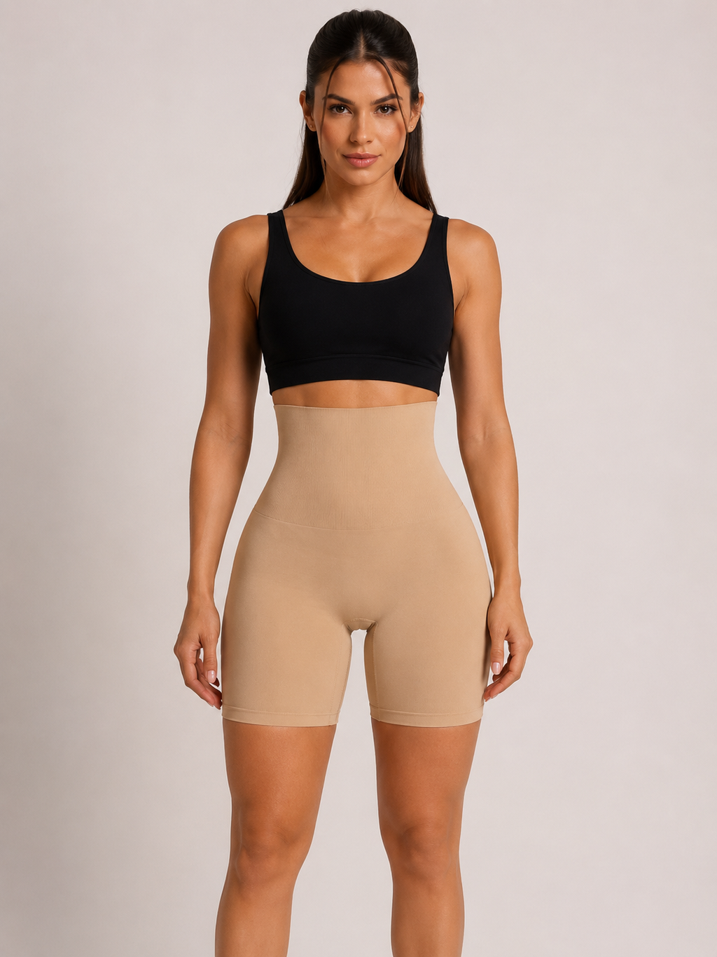 Short Modelador Segunda Pele com Barbatanas e Tecido Duplo