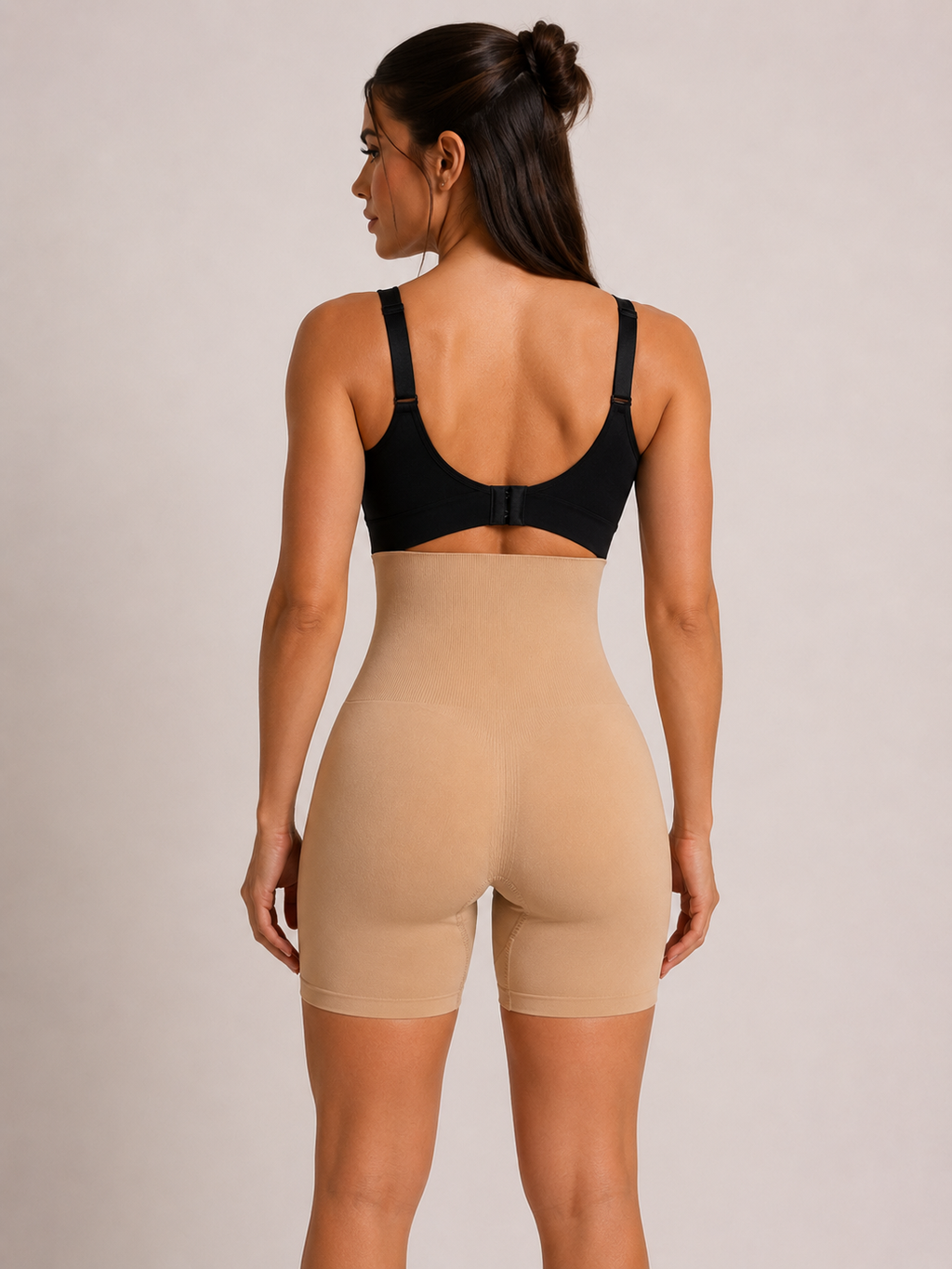Short Modelador Segunda Pele com Barbatanas e Tecido Duplo