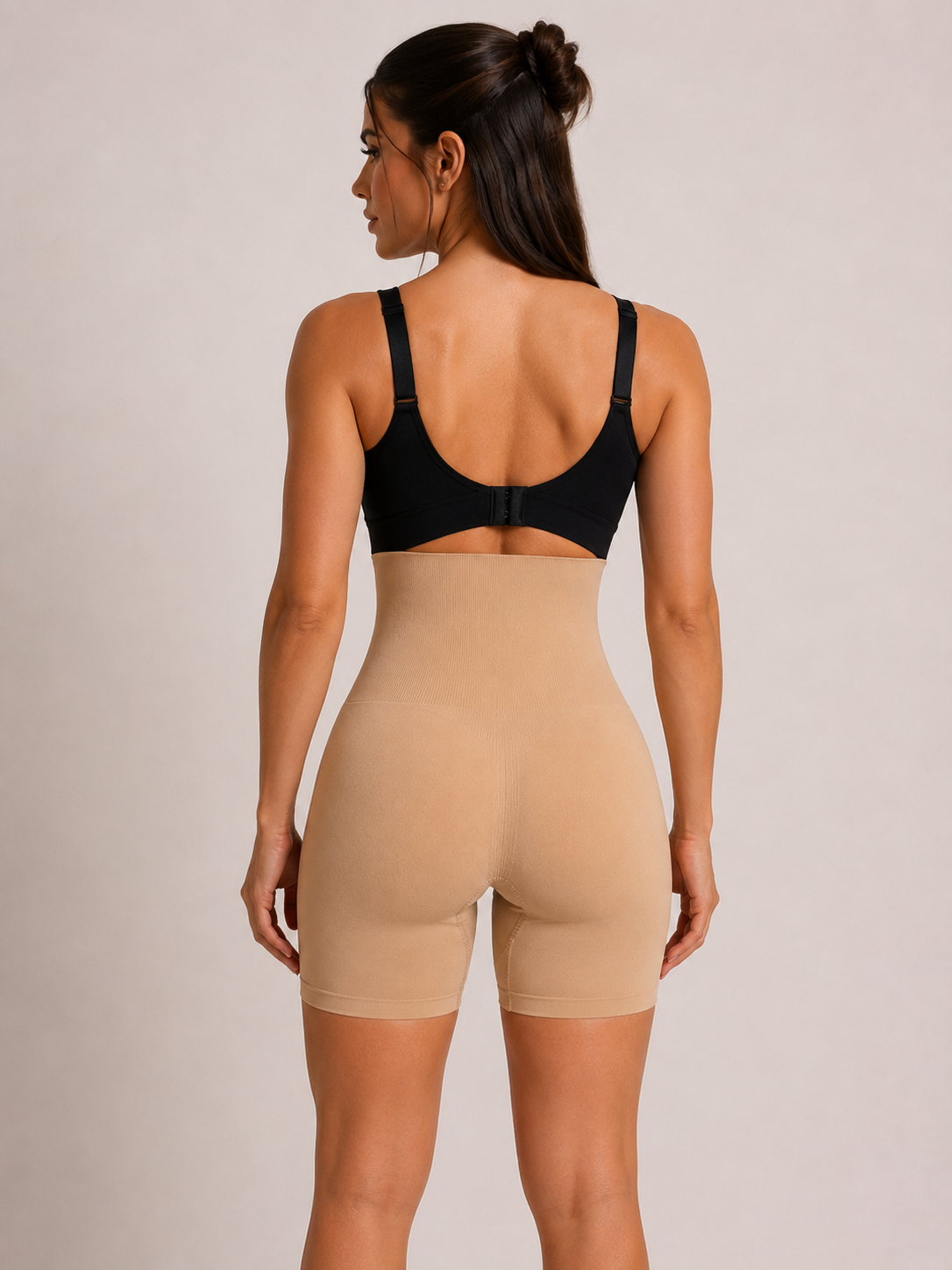 Short Modelador Segunda Pele com Barbatanas e Tecido Duplo