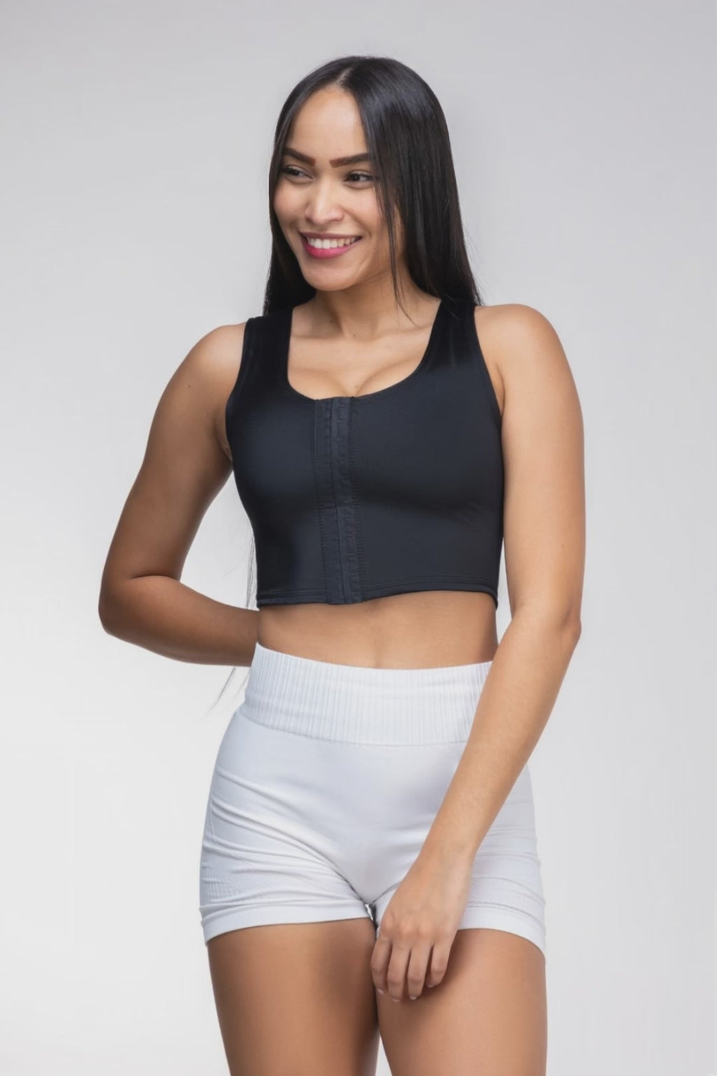 Top Sutiã modelador / sutentação com colchetes - fecho dom duplo ajuste